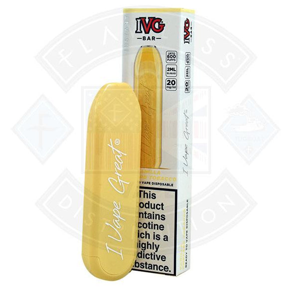 IVG Bar Disposable Vanilla Custard Tobacco 20mg 2ml