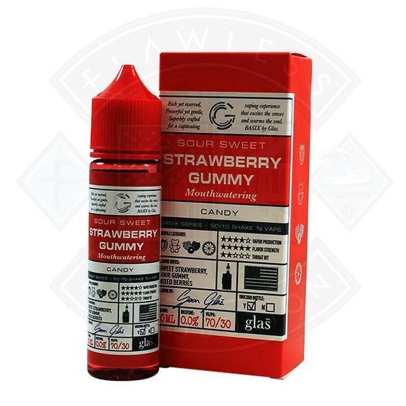 Basix Series Candy Sweet Sour Strawberry Gummy  by Glas 0mg 50ml E Liquid