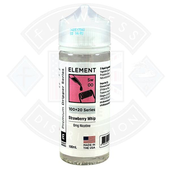 Element Eliquid Strawberry Whip 0mg 100ml Shortfill