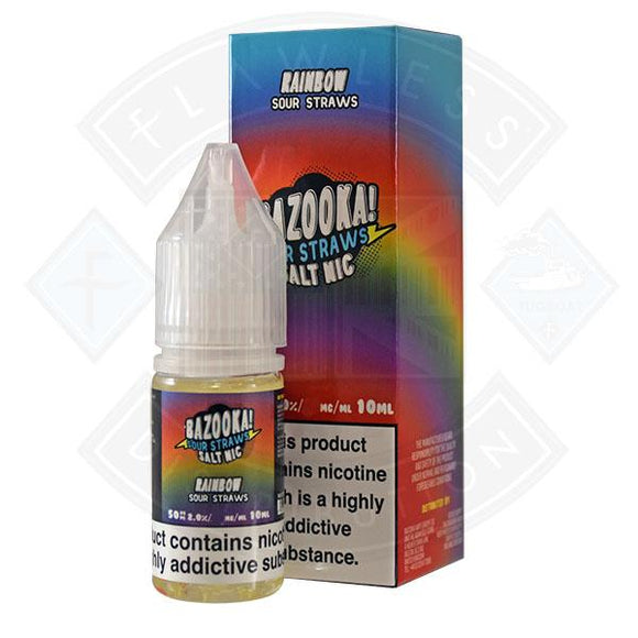 Bazooka Sour Straws Salt Nic Rainbow 10ml