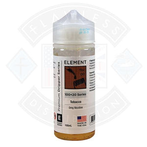 Element Eliquid Tobacco 0mg 100ml Shortfill