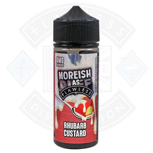 Moreish As Flawless Custards Rhubarb & Custard 100ml 0mg shortfill e-liquid