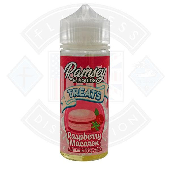 Ramsey E-Liquids Treats - Raspberry Macaron 0mg 100ml Shortfill
