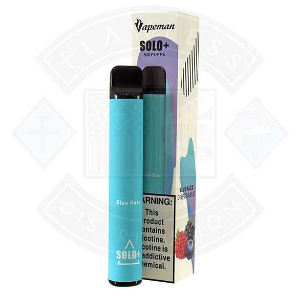Vapeman Solo+ Disposable Blue Razz 2% Nicotine 2ml