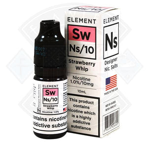 Element Eliquid Strawberry Whip Nic Salt Eliquid 10ml